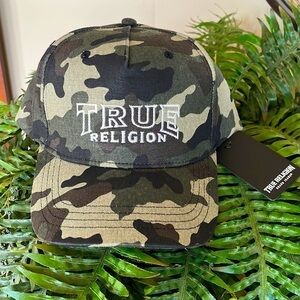 Brand New True Religion Camo Logo Adjustable Snap Baseball Cap Embroidered Hat